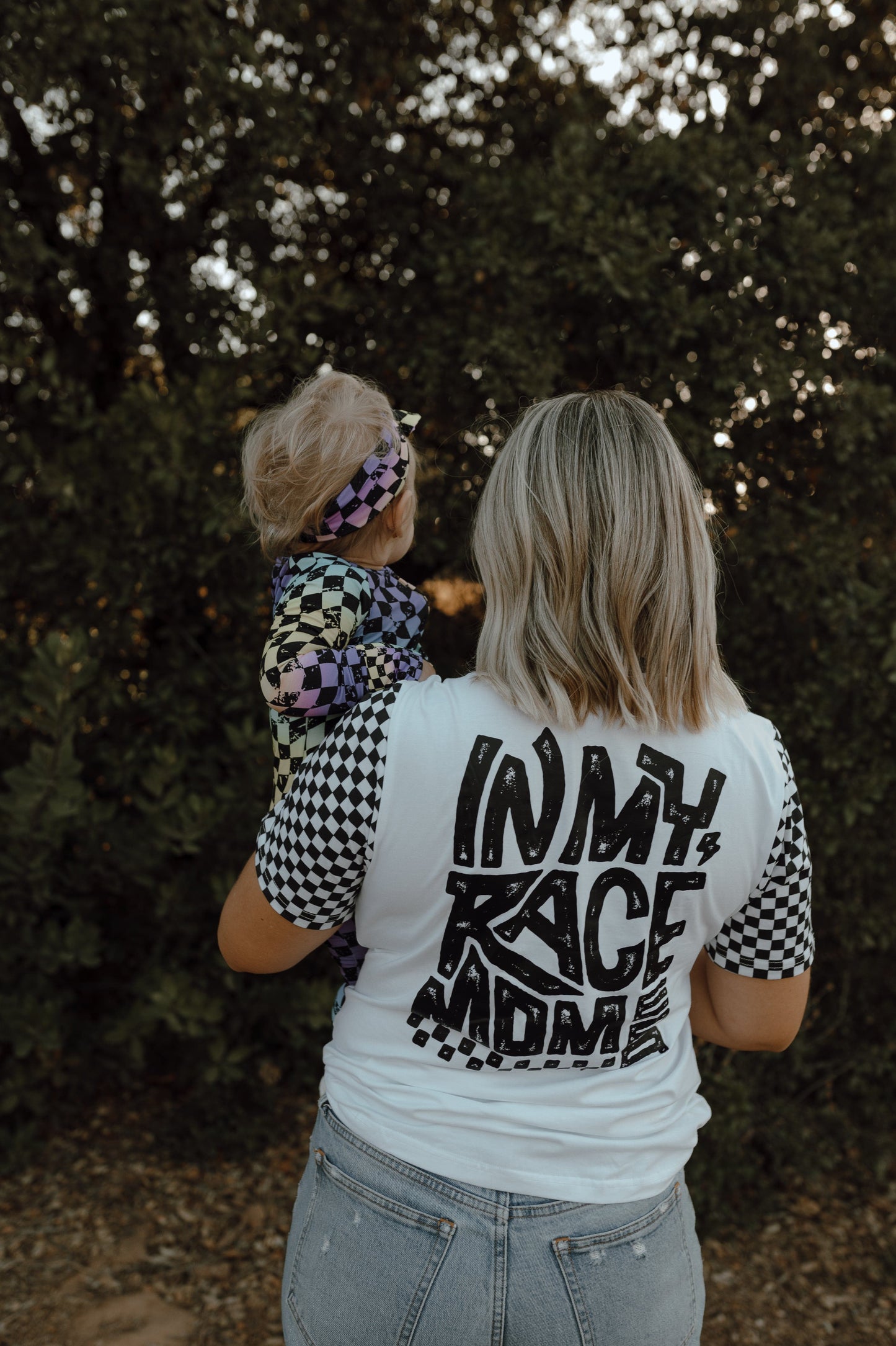 Checkered In My Race Mom Era T-Shirt