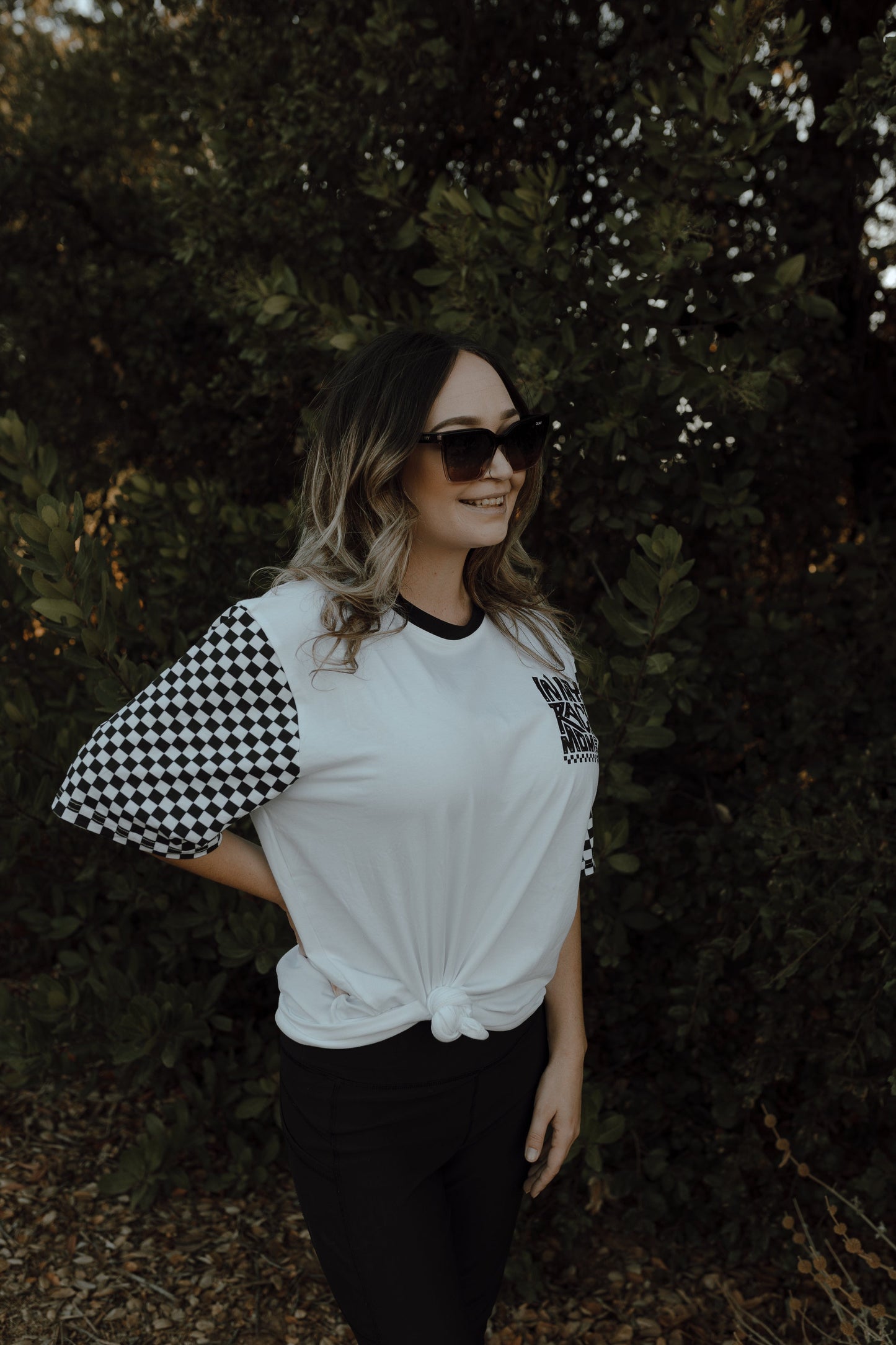 Checkered In My Race Mom Era T-Shirt