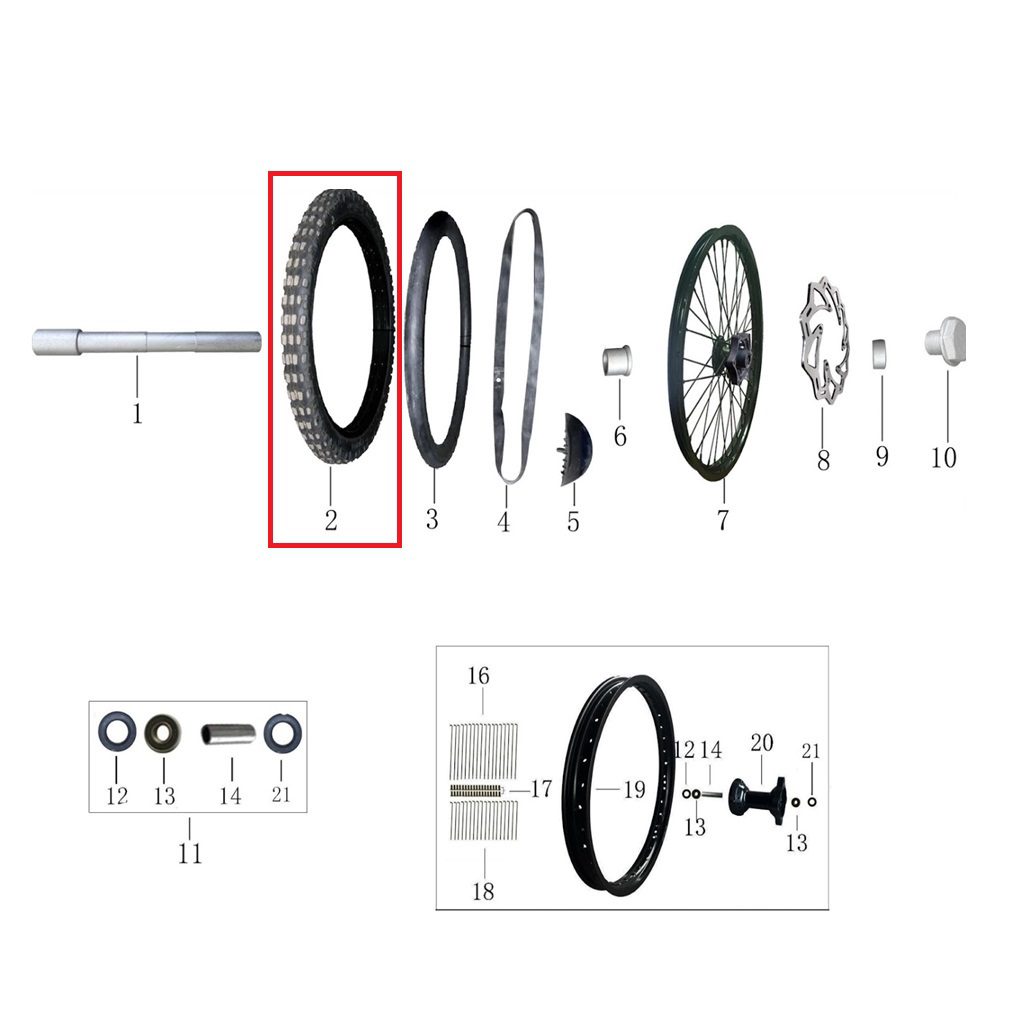 Front Wheel Tire 80/100-21
