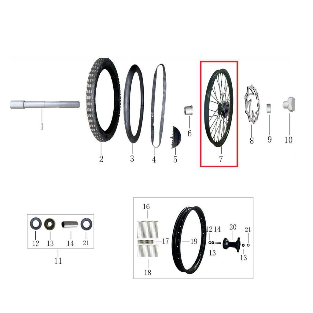 Front Rim Assembly 1.6Ã—21