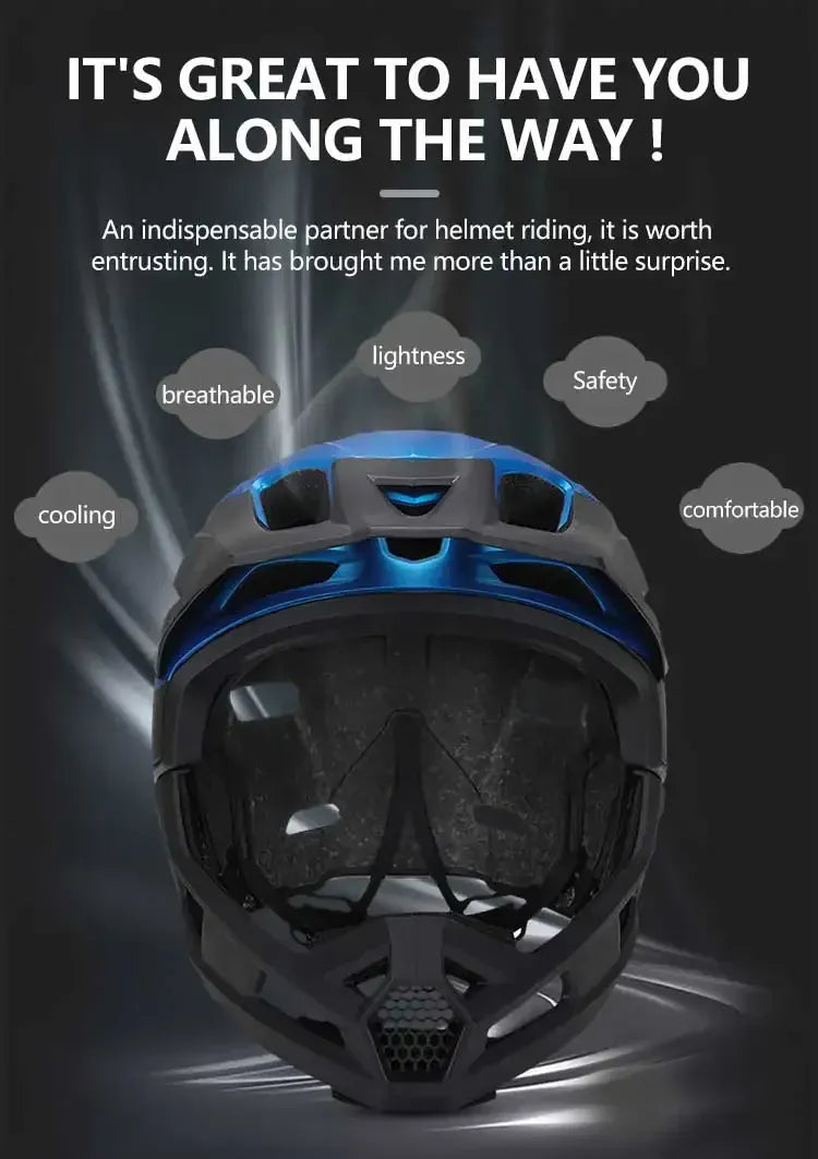 Eastinear Adult Mtb Helmet Bicycle Full Face Detachable One-piece Motorcycle Riding Safety Helmet Head Protection Outdoor