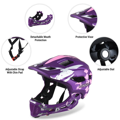 Kids Cycling Helmet Detachable Full Face Helmet Adjustable Cycling Helmet Bicycle helmet for Children Cycling bike accessories