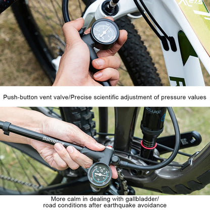 300PSI Bicycle Air Pump with Gauge MTB Bike Shock Pump High Pressure Bike Tire Air Pump for Mountain Bike Front/Rear Suspension