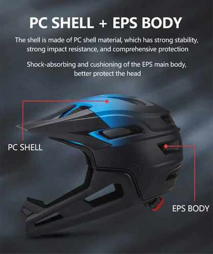 Eastinear Adult Mtb Helmet Bicycle Full Face Detachable One-piece Motorcycle Riding Safety Helmet Head Protection Outdoor