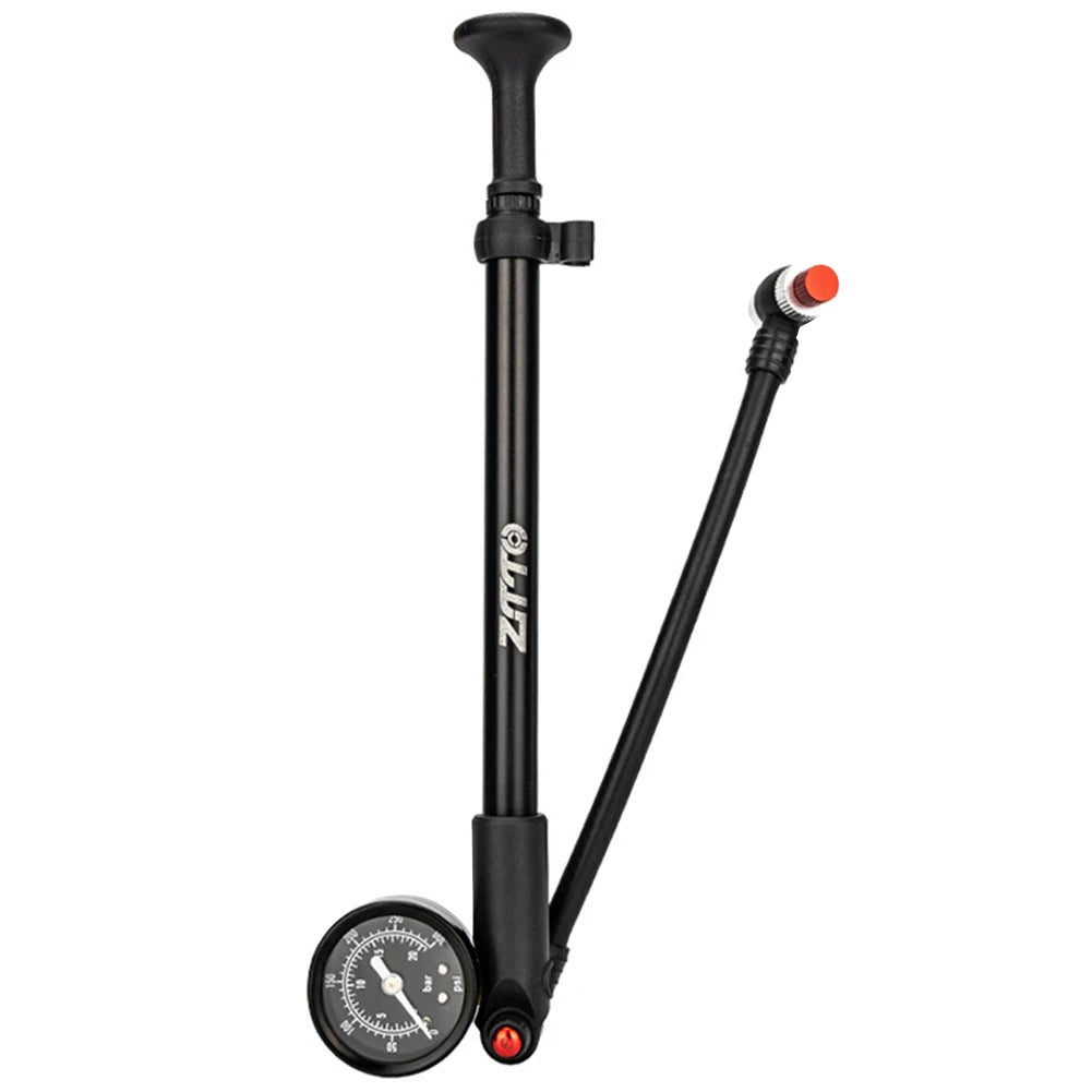 300PSI Bicycle Air Pump with Gauge MTB Bike Shock Pump High Pressure Bike Tire Air Pump for Mountain Bike Front/Rear Suspension