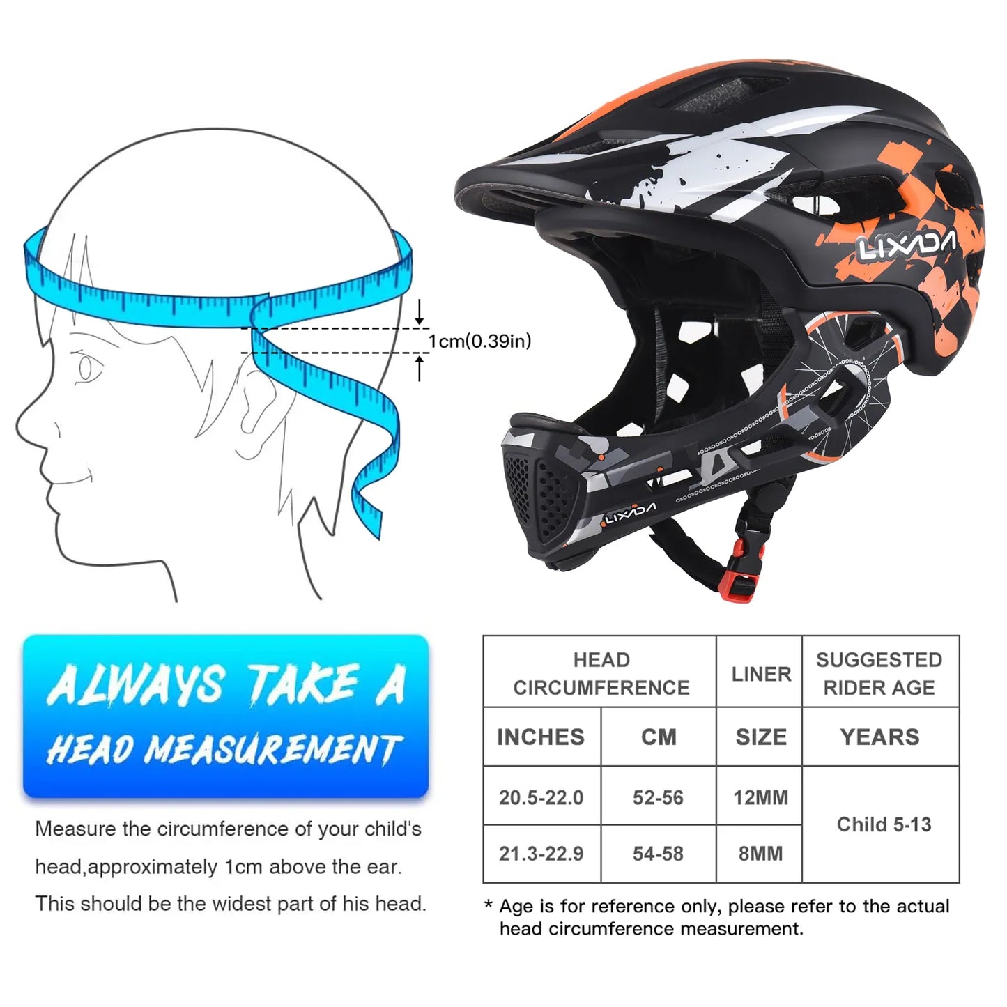Kids Cycling Helmet Detachable Full Face Helmet Adjustable Cycling Helmet Bicycle helmet for Children Cycling bike accessories