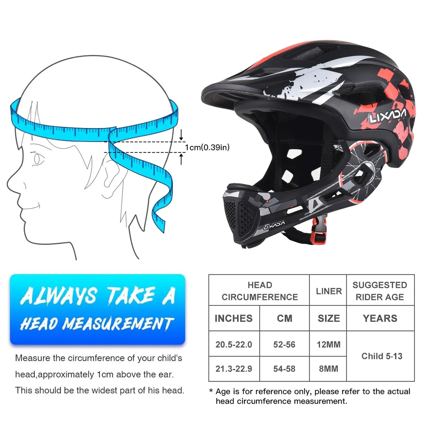 Kids Cycling Helmet Detachable Full Face Helmet Adjustable Cycling Helmet Bicycle helmet for Children Cycling bike accessories