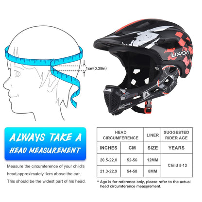 Kids Cycling Helmet Detachable Full Face Helmet Adjustable Cycling Helmet Bicycle helmet for Children Cycling bike accessories