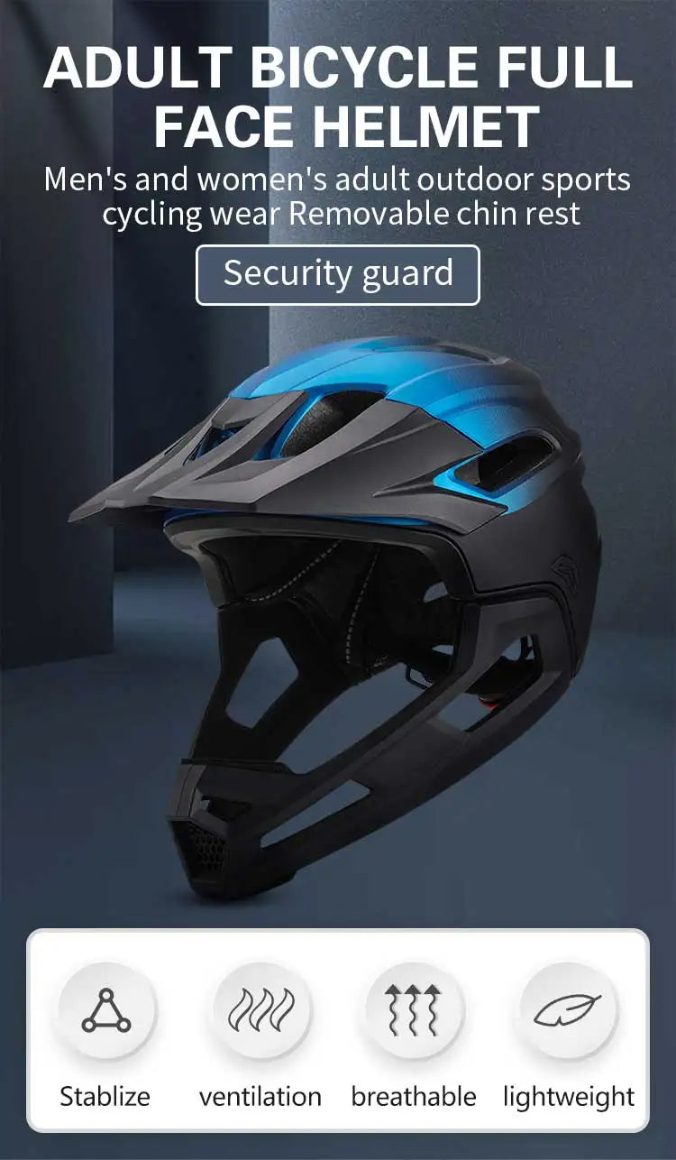 Eastinear Adult Mtb Helmet Bicycle Full Face Detachable One-piece Motorcycle Riding Safety Helmet Head Protection Outdoor
