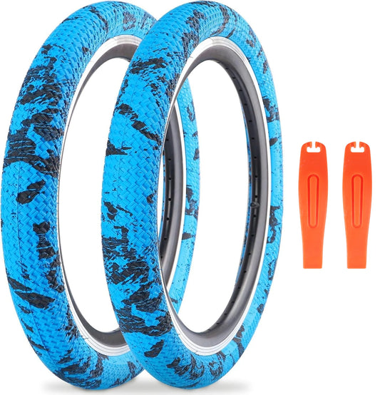 2 Pack Color Bike 20" Tire for Kids E Bike - Green or Blue