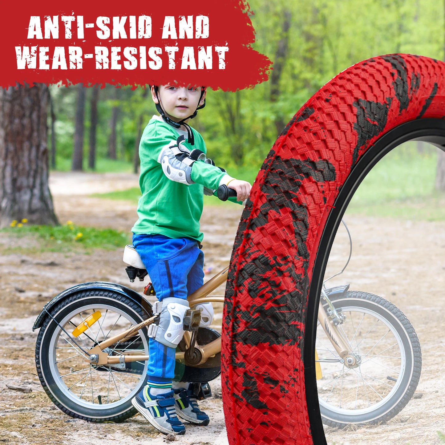 Bundle 2 Pack Color 16" Bike Tires with Tubes & Levers - Red, Blue, Green