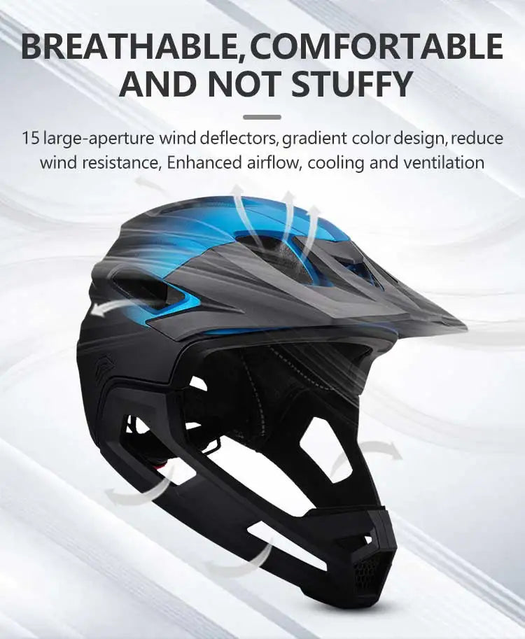 Eastinear Adult Mtb Helmet Bicycle Full Face Detachable One-piece Motorcycle Riding Safety Helmet Head Protection Outdoor