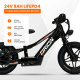 Electric bike with Orion branding and battery specifications on a white background