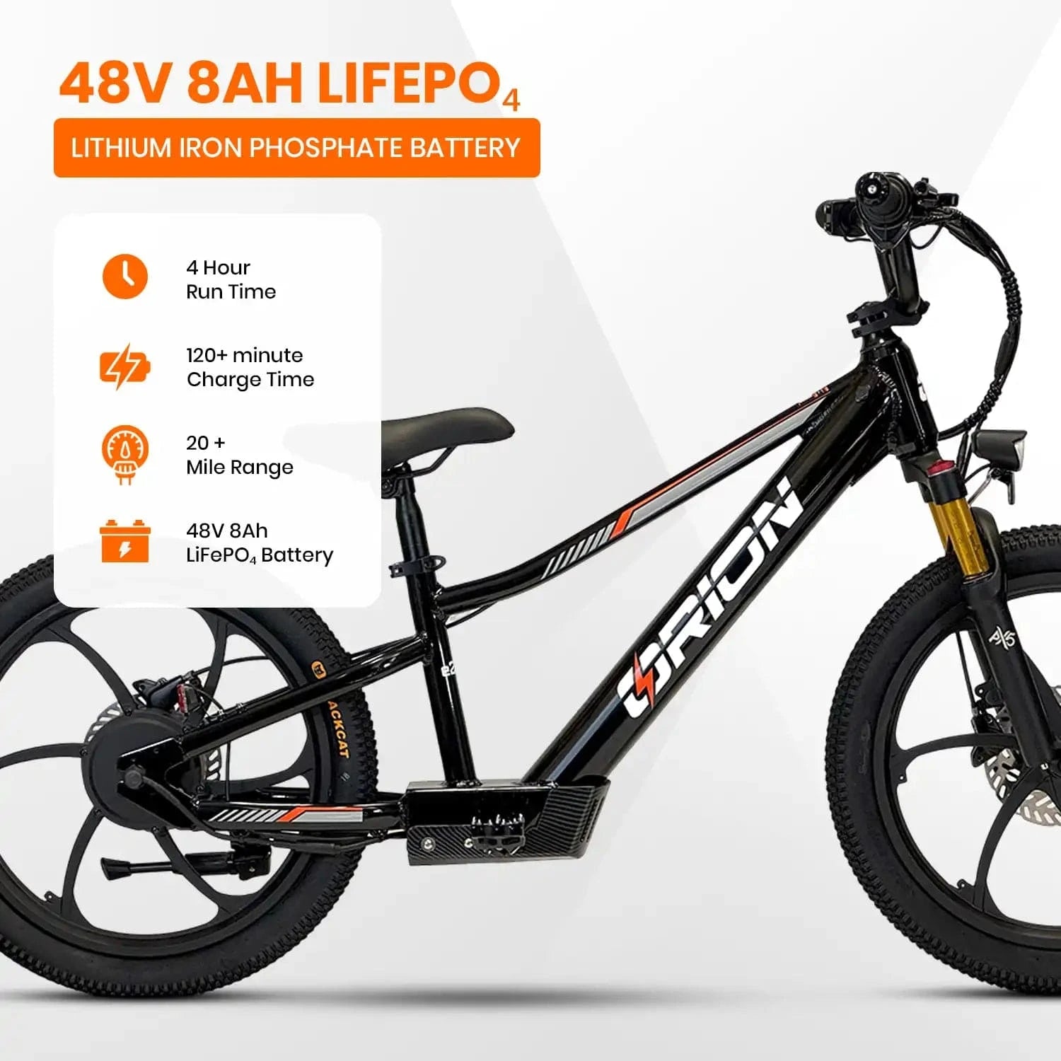 2025 Orion e20x – 20″ Wheel 500W 48V – Deluxe Electric Balance Bike