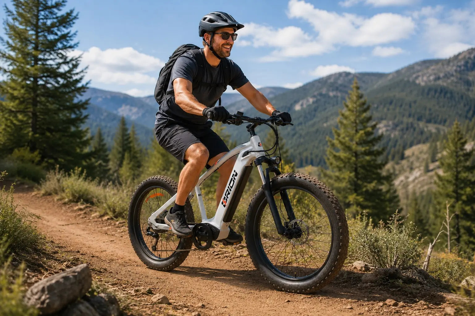 Adult rider exploring on an Orion electric bike